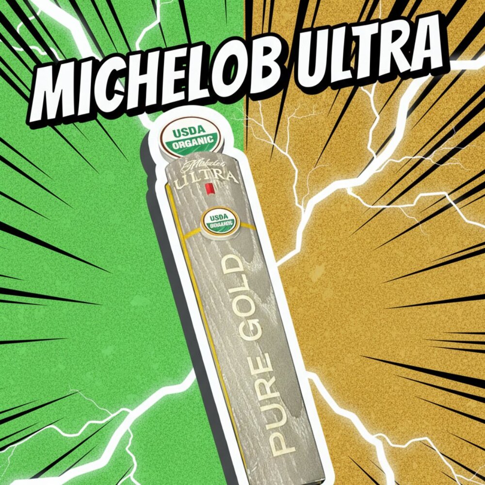 NEW Michelob‎ Ultra Pure Gold Beer Tap Handle: USDA Organic Bar Decor